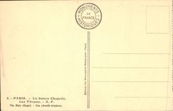 VINTAGE POSTCARD Paris Sainte the Vault Stained glasses