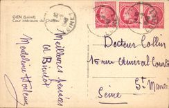 VINTAGE POSTCARD Gien Interior Court Of the Castle