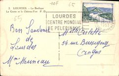 POSTAL de la VENDIMIA pesada la basílica la cueva y el castillo fuerte