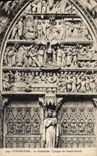 VINTAGE POSTCARD Strasbourg the Cathedral Tympanum Of the Large Gate