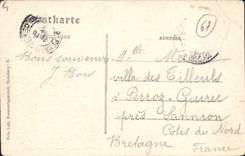 Iglesia protestante de Estrasburgo de la POSTAL de la VENDIMIA de la guarnición