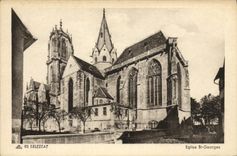 VINTAGE POSTCARD Selestat Church St Georges