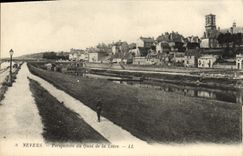 POSTAL Nevers Perspectuive de la VENDIMIA del Quay del Loire