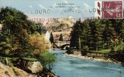 POSTAL de la VENDIMIA el castillo fuerte pesado de Pyrenees