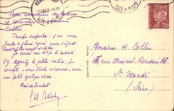 POSTAL Rennes de la VENDIMIA el castillo o la casa de sacudida del joven de Roussel