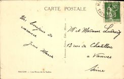 VINTAGE POSTCARD Mason Banks Of the Saone