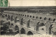 VINTAGE POSTCARD the Bridge Of the Gard Seen Of the Summit Of the Mountain Which Borders Right Bank of Gardon