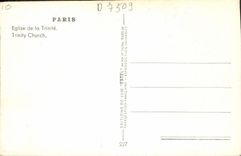 VINTAGE POSTCARD Paris Church Of the Trinity