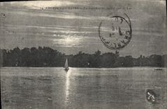 CPA Enghien Les Bains Un Coucher De soleil sur le lac