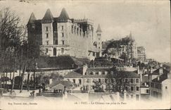 POSTAL Pau de la VENDIMIA el castillo vista del parque