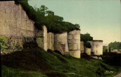 POSTAL Chinon de la VENDIMIA la costa oeste del castillo