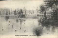 VINTAGE POSTCARD Tool bags In Brie the Castle And I' Etang Swans