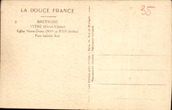 VINTAGE POSTCARD Brittany Glazes Church Notre Dame Southern Side Face