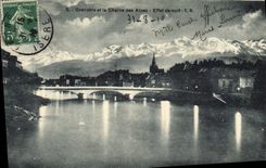 CPA Grenoble Et La Chaine Des Alpes Effet De Nuit