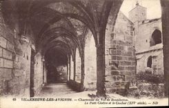 VINTAGE POSTCARD Villeneuve Avignon Chartreuse Of the Flight Of Blessing the small cloister and the bell-tower