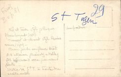 POSTAL Tugen santo de la VENDIMIA por el puente de Audierne Furnace de la Virgen bendecida