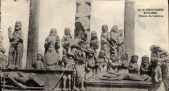 CPA Saint Thegonnec Details Du Calvaire