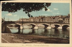 VINTAGE POSTCARD Nantes Bridge of the Beautiful Cross