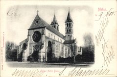 VINTAGE POSTCARD Melun Notre Dame Church