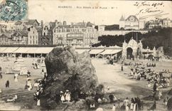 VINTAGE POSTCARD Biarritz Our Babies with the Beach