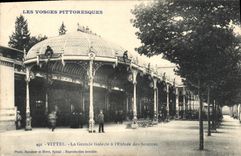 VINTAGE POSTCARD Vittel the Large Gallery at the Entry of the Sources