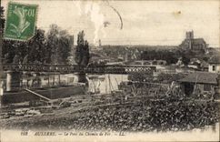 VINTAGE POSTCARD Auxerre the Bridge of the Railroad