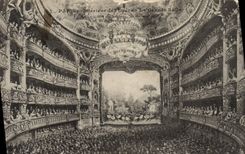 VINTAGE POSTCARD Interior Paris of the Opera the big room