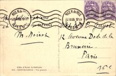 VINTAGE POSTCARD Monte Carlo View