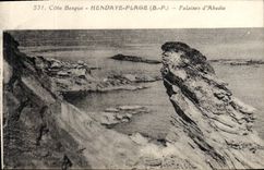 CPA Hendaye Plage Falaises d'Abadie