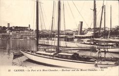 CPA Cannes Le Port et le Mont Chevalier Bateau