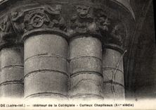 CPA Guerande Interieur de la Collegiale Curieux chapiteaux