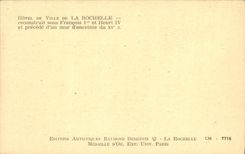 VINTAGE POSTCARD La Rochelle Town hall