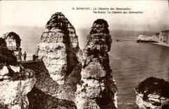 VINTAGE POSTCARD Etretat the Room of the Young ladies