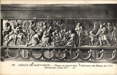 VINTAGE POSTCARD Abbaye Of Saint Denis Plaque Silver Gilds Worship of the Magi by Dormouse Given by Louis XIV