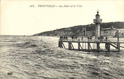 VINTAGE POSTCARD Trouville the Pier and the City