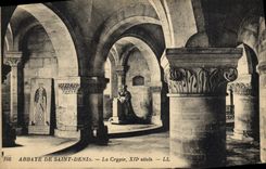 VINTAGE POSTCARD Abbey Of Denis Saint the Crypt