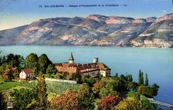 VINTAGE POSTCARD Aix Les Bains Abbey of Hautecombe and Chambotte
