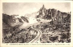 VINTAGE POSTCARD Chamonix Mont Blanc Railroad of Montenvers Switches Thickly