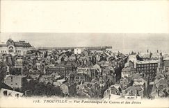 VINTAGE POSTCARD Trouville Panoramic View of the Casino and the Piers