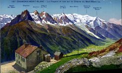 CPA Chamonix Mont Blanc La Flegere et vue sur la chaine du Mont Blanc