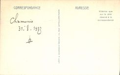 POSTAL Chamonix Mont Blanc Flegere y vista de la VENDIMIA en la cadena de Mont Blanc