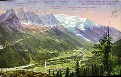 VINTAGE POSTCARD Chamonix and the chain of Mont Blanc seen of Flegere