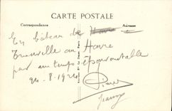 VINTAGE POSTCARD Triouville the Pier Walk Departure of the Boat of Le Havre