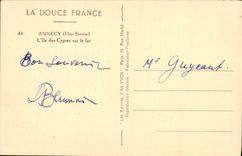 VINTAGE POSTCARD Annecy the Island of the Swans on the Lake