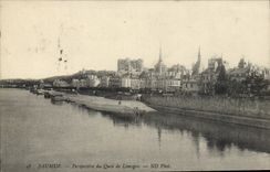 VINTAGE POSTCARD Perspective Saumur of the Quay of Limoges