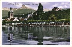 VINTAGE POSTCARD Evian les Bains View and the Lake Leman