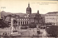 VINTAGE POSTCARD Clermont Ferrand Places of Jaude Tramway