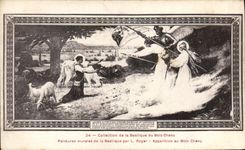 VINTAGE POSTCARD Basilica of Wood Chenu Murals of the basilica by Royer Appearance