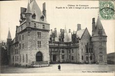 VINTAGE POSTCARD Castle of Contencon Frontage of dining room and carries principal