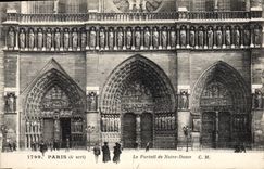 VINTAGE POSTCARD Paris the gate of Notre Dame